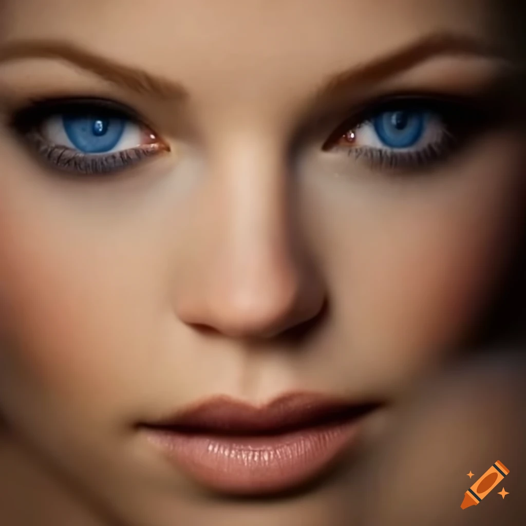 Portrait Of A Beautiful Blonde Woman With Blue Eyes 7686