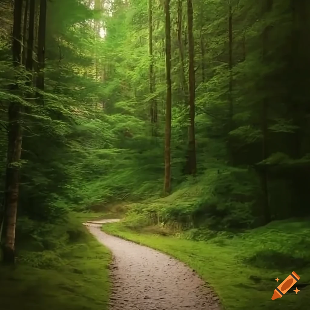 Scenic path through a mountain forest