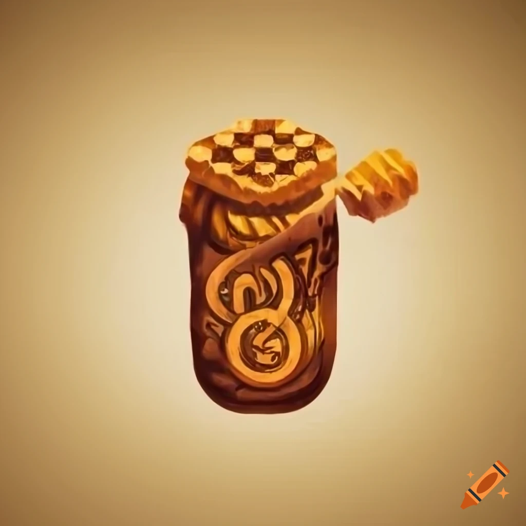 Drawing of a viking rune logo with hydromel and honey on Craiyon