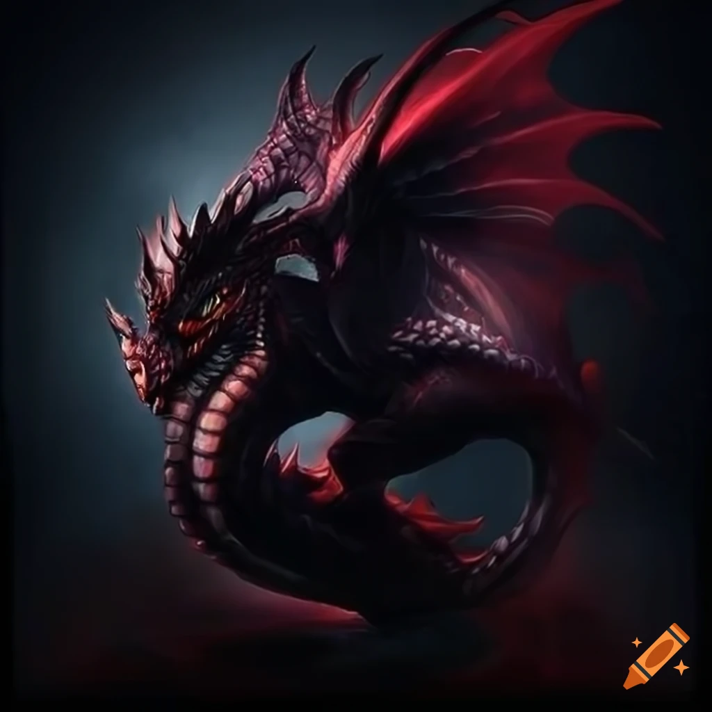 Black gaming dragon illustration