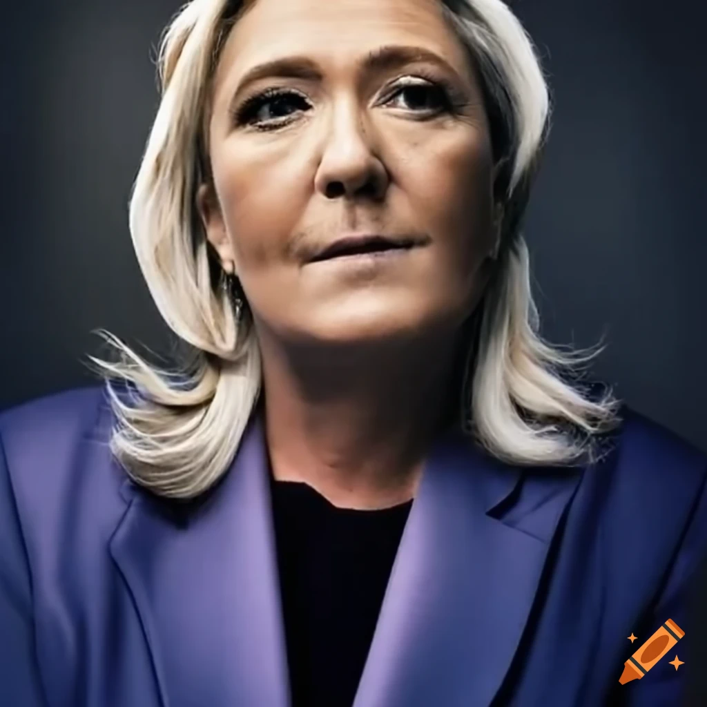 Illustration of marine le pen dressed as a rapper on Craiyon