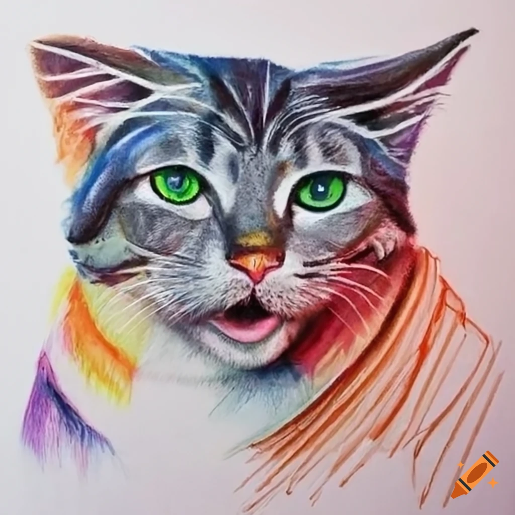 30 Beautiful Cat Drawings - Best Color Pencil Drawings and Paintings -  World Cat Day Aug 8 | Realistic cat drawing, Cat painting, Cat drawing
