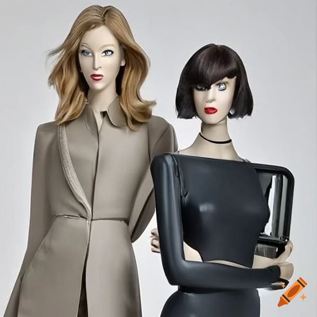 humorous movie characters as mannequins planning to take over a mall