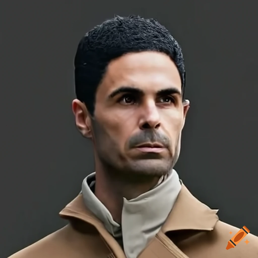 Mikel arteta wearing a trench coat on Craiyon