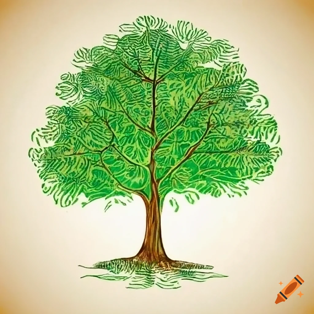 Banyan Tree | Tree drawing for kids, Tree drawing, Plant sketches