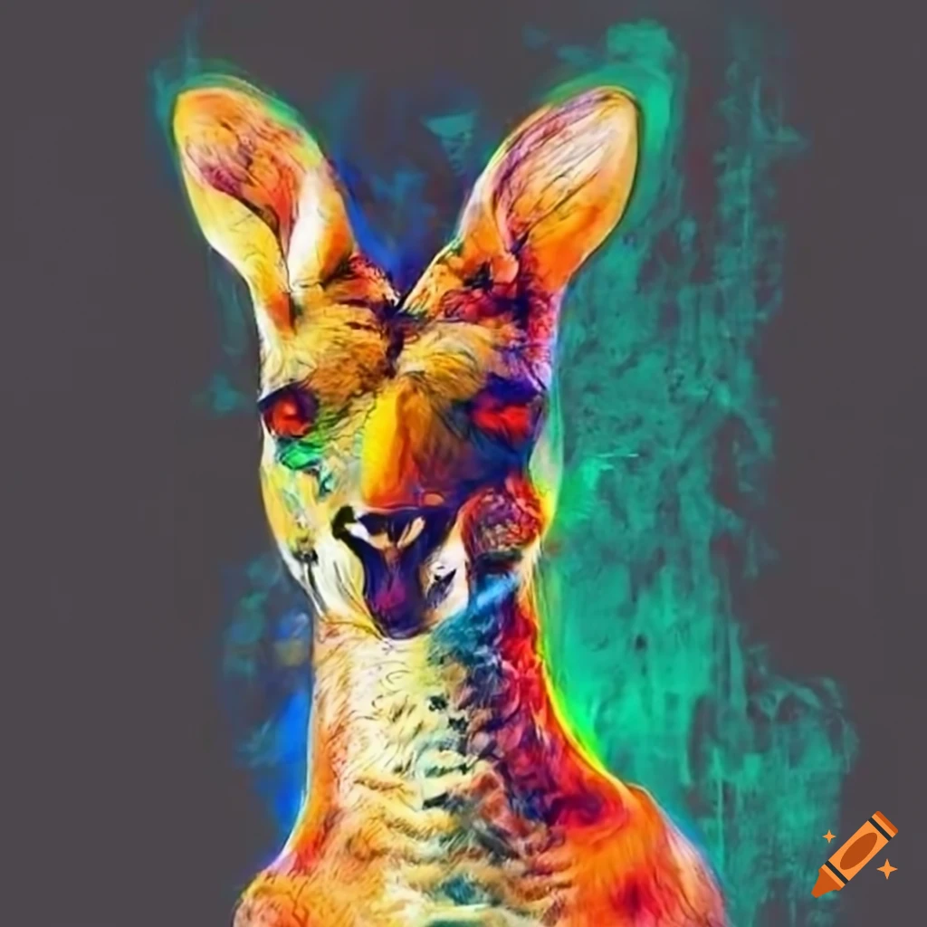 Charcoal Drawing Of A Kangaroo