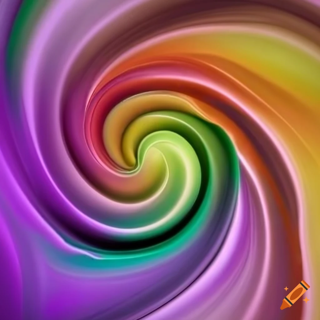 Colorful swirl of lime, white, green, yellow, purple, orange, red ...