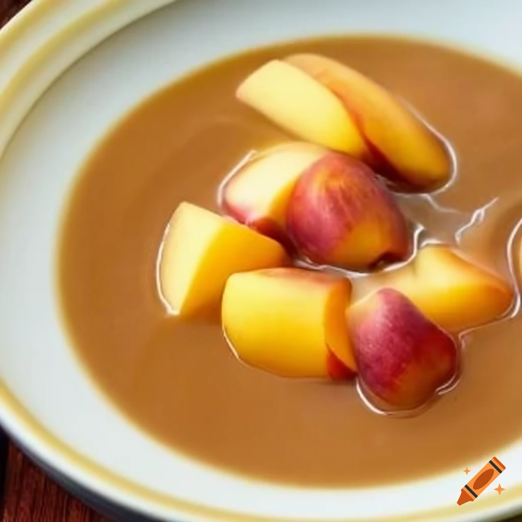 image of organic peach and apple soup