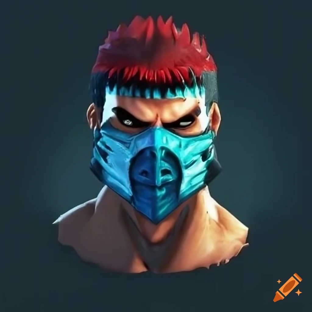 Ryu wearing a subzero mask