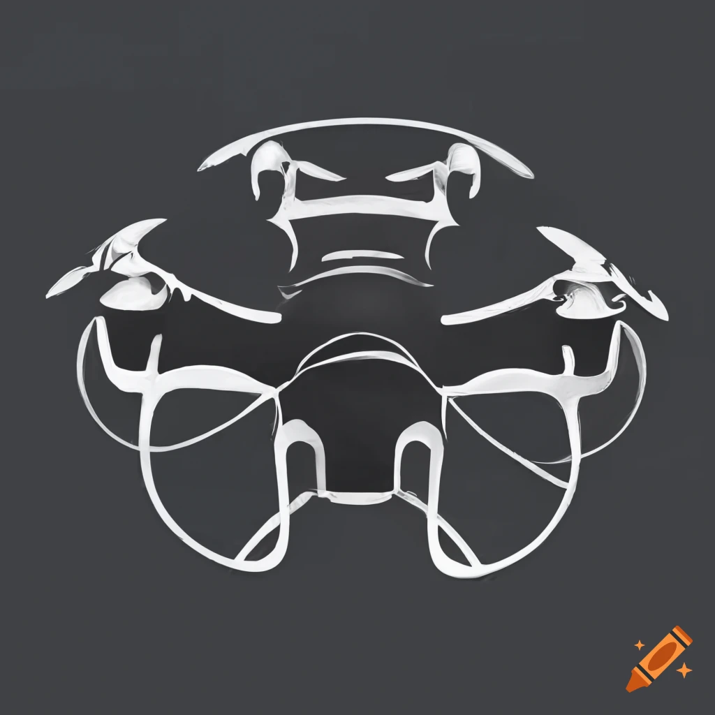minimalist black and white drone logo