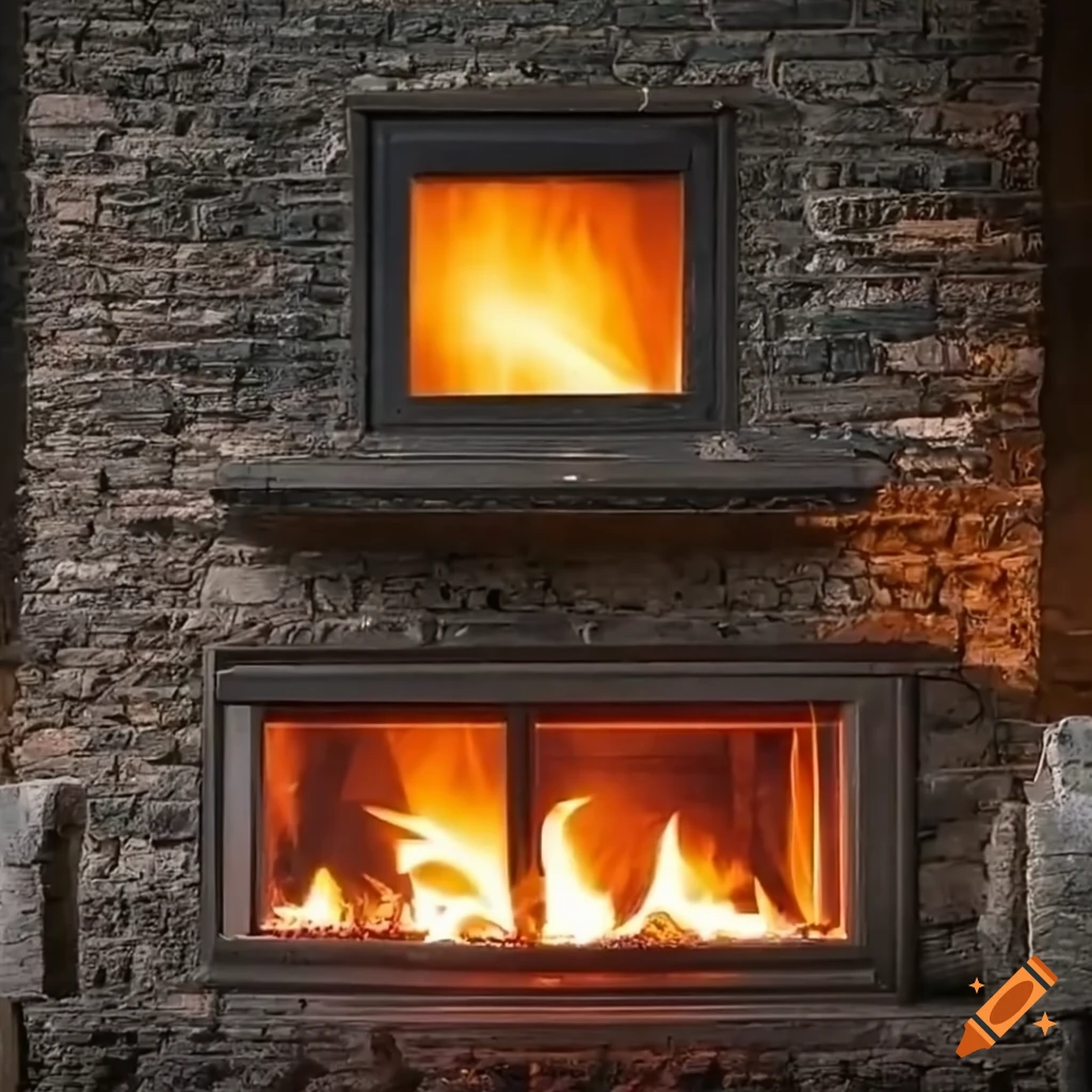 Realistic flames in a fireplace