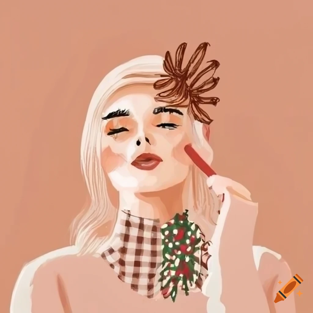 stylish boho Christmas illustration
