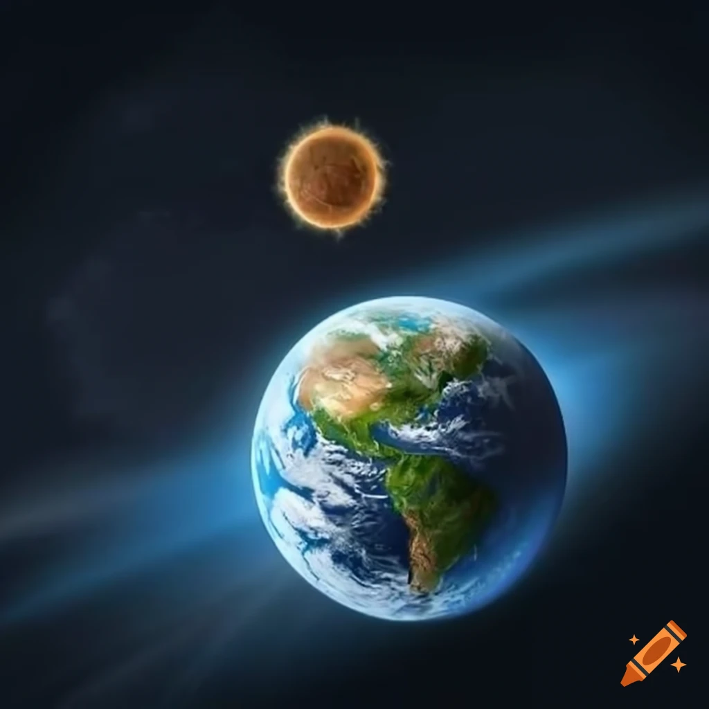 Illustration Of The Sun And Earth In Space On Craiyon