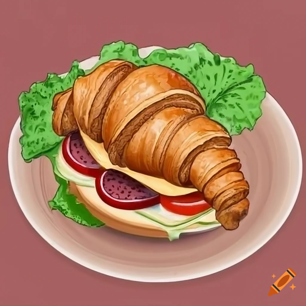 croissant sandwich on a plate