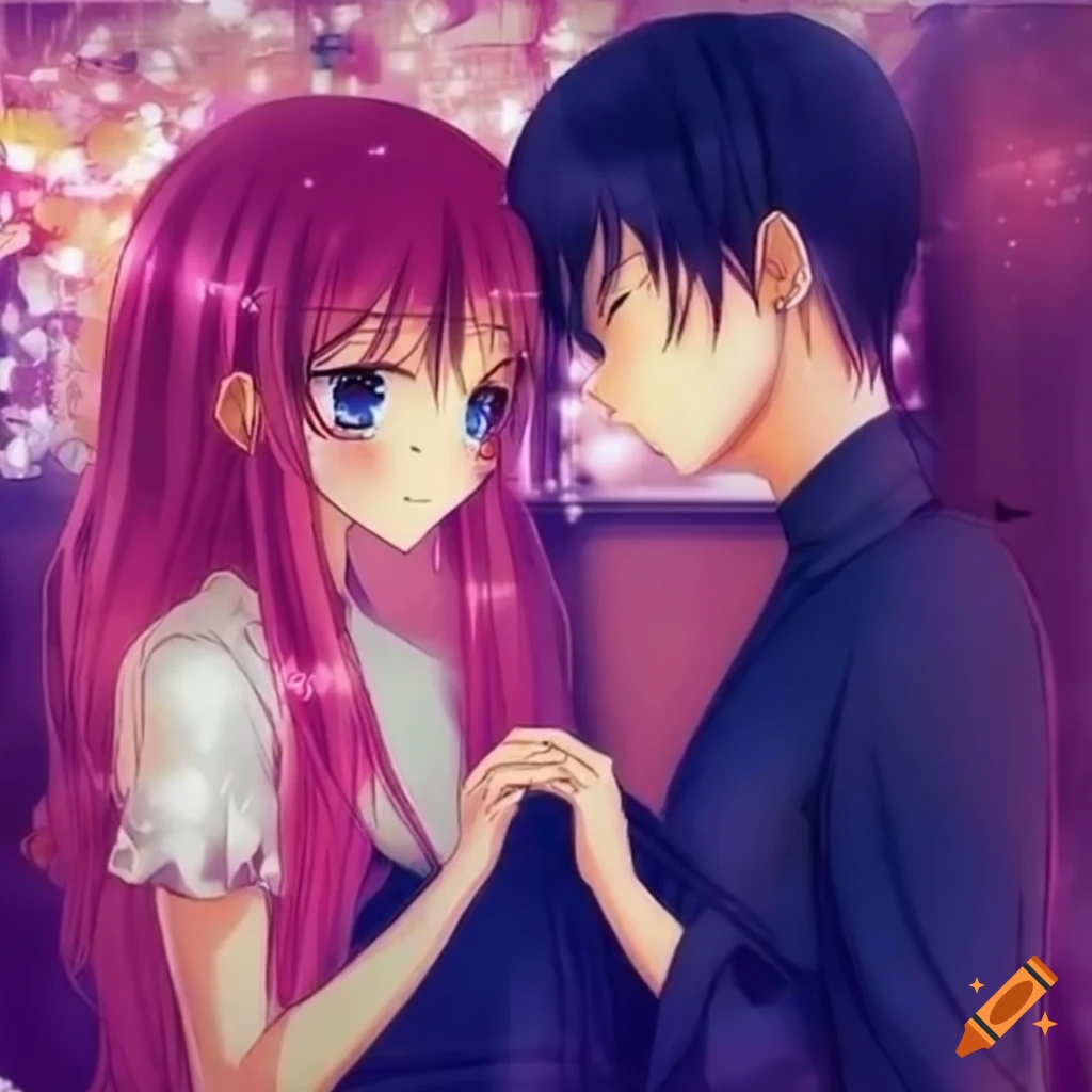 Anime romantic couple pic (sorry it's too zooming i make emo (couple)... |  TikTok