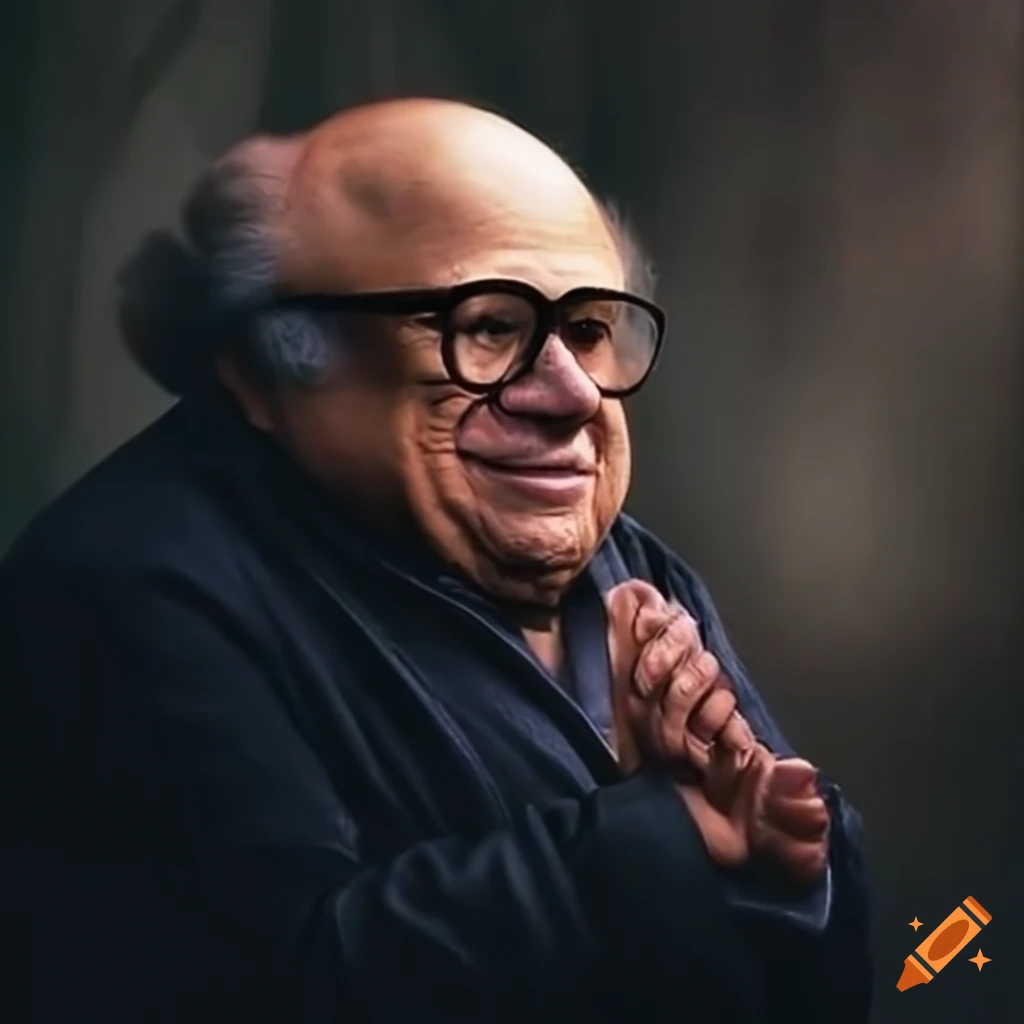 Danny devito appearing in a misty forest