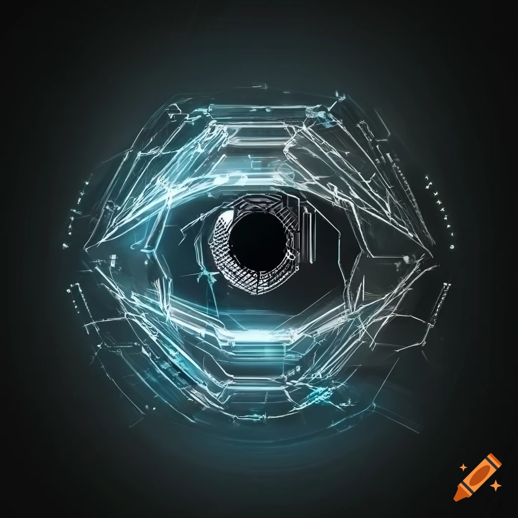 Technology 2d Robotic eye in a futuristic, minimalist 2d tech design on Craiyon