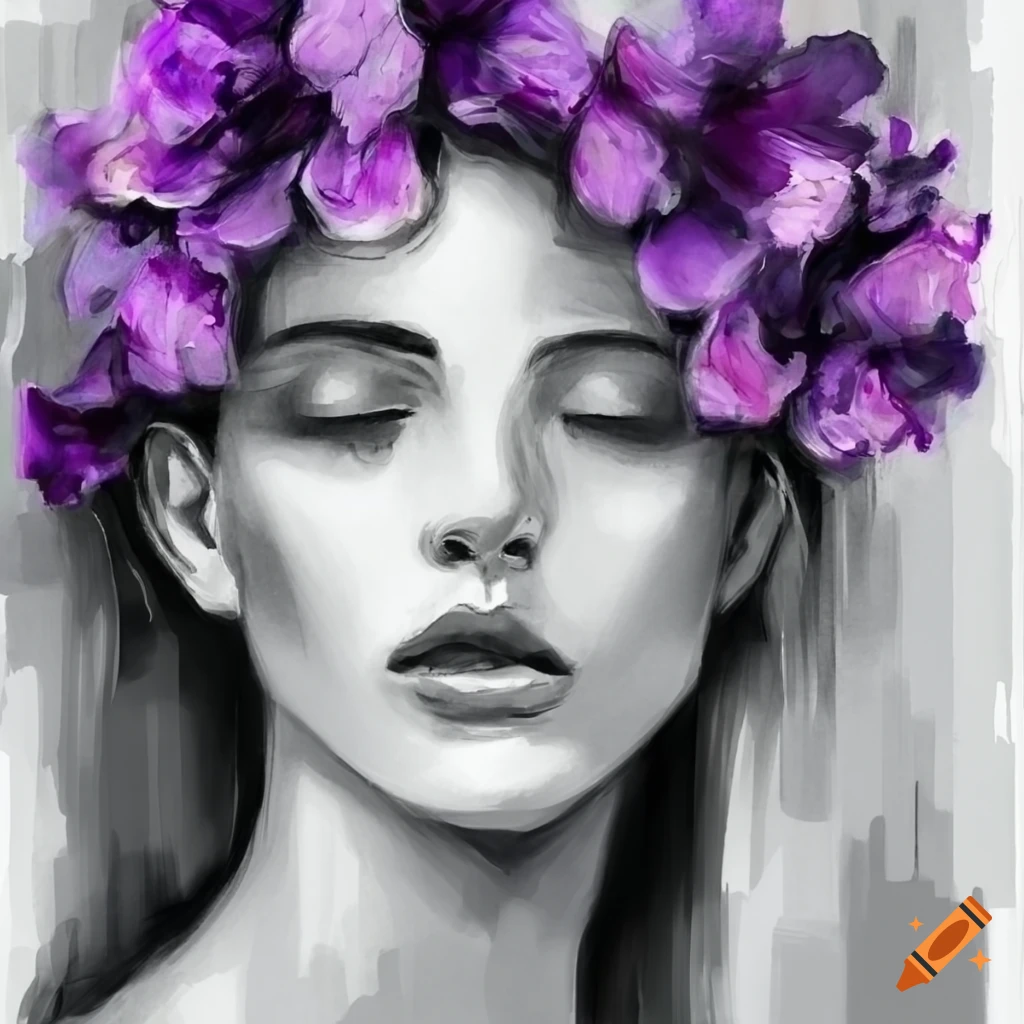 Sketch, girl, flowers | Deep Dream Generator