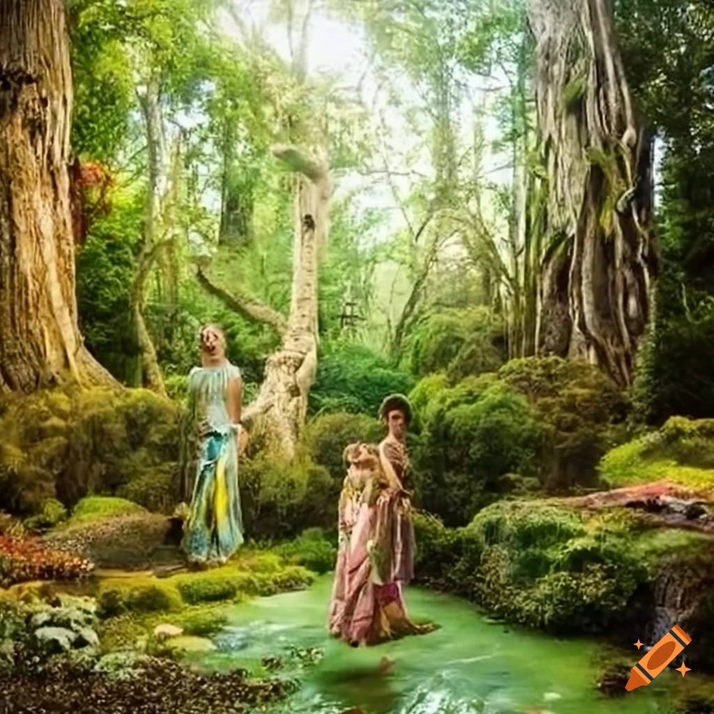 Wilderness garden resembling the garden of eden on Craiyon