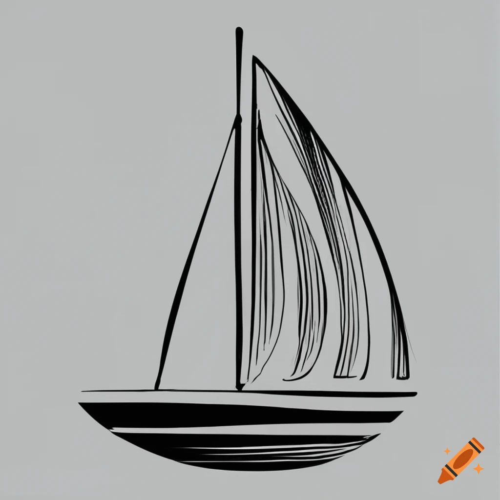 Sleek sailboat silhouette logo design