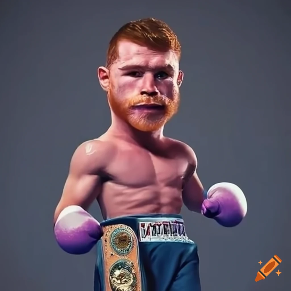 Animated illustration of canelo alvarez with championship belts