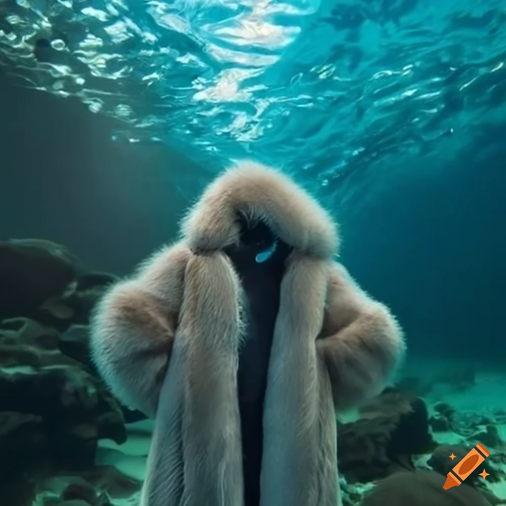 Underwater fur coat on Craiyon
