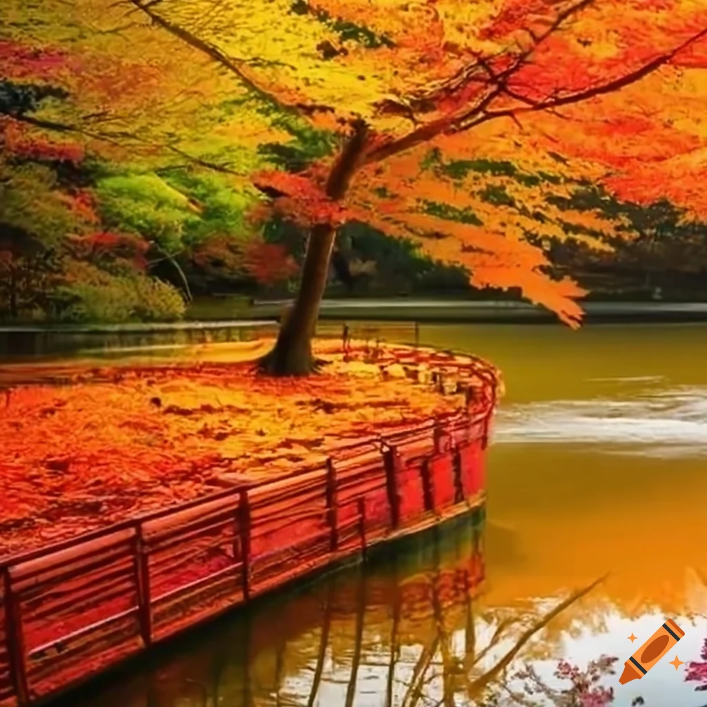 Japanese autumn landscape on Craiyon
