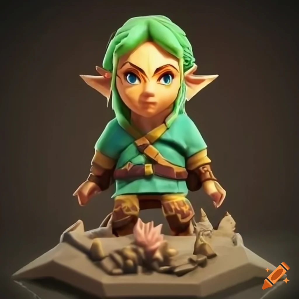Sculpture of zelda game character on Craiyon