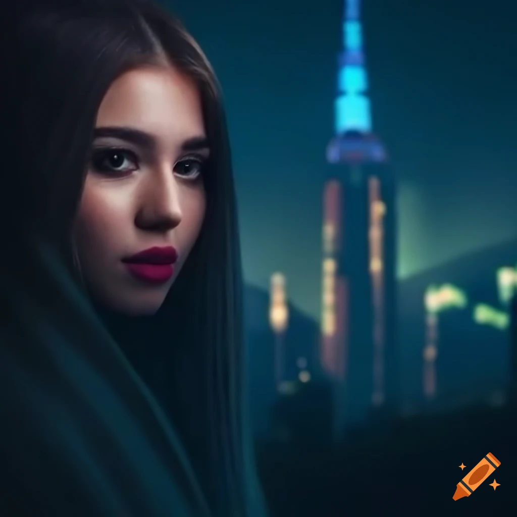 closeup of a hyper realistic night cityscape
