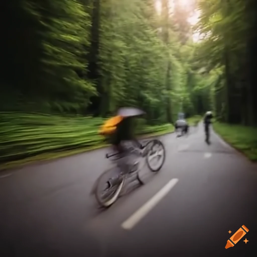 Old school mountain bike chase on Craiyon