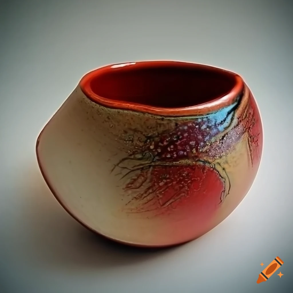 Abstract ceramic artwork with unique glazes and textures