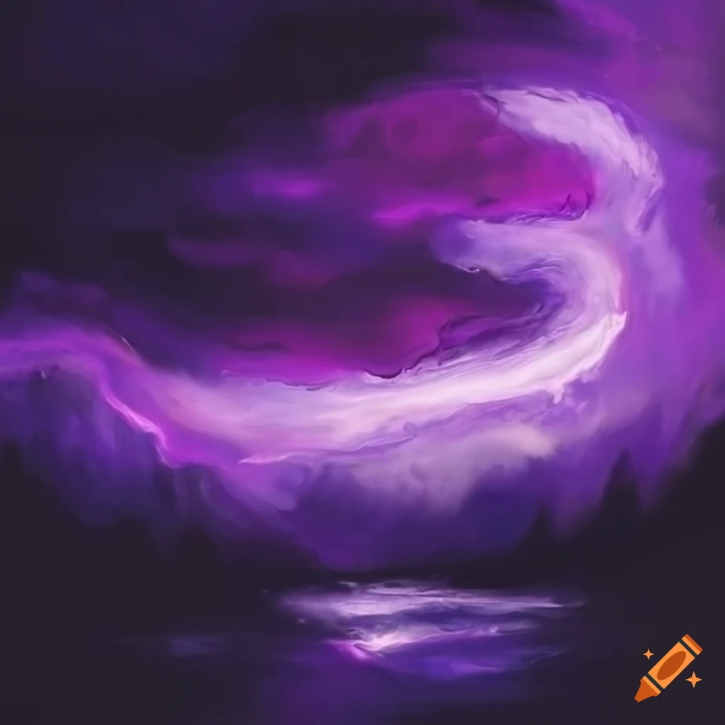 painting of a stormy purple planet