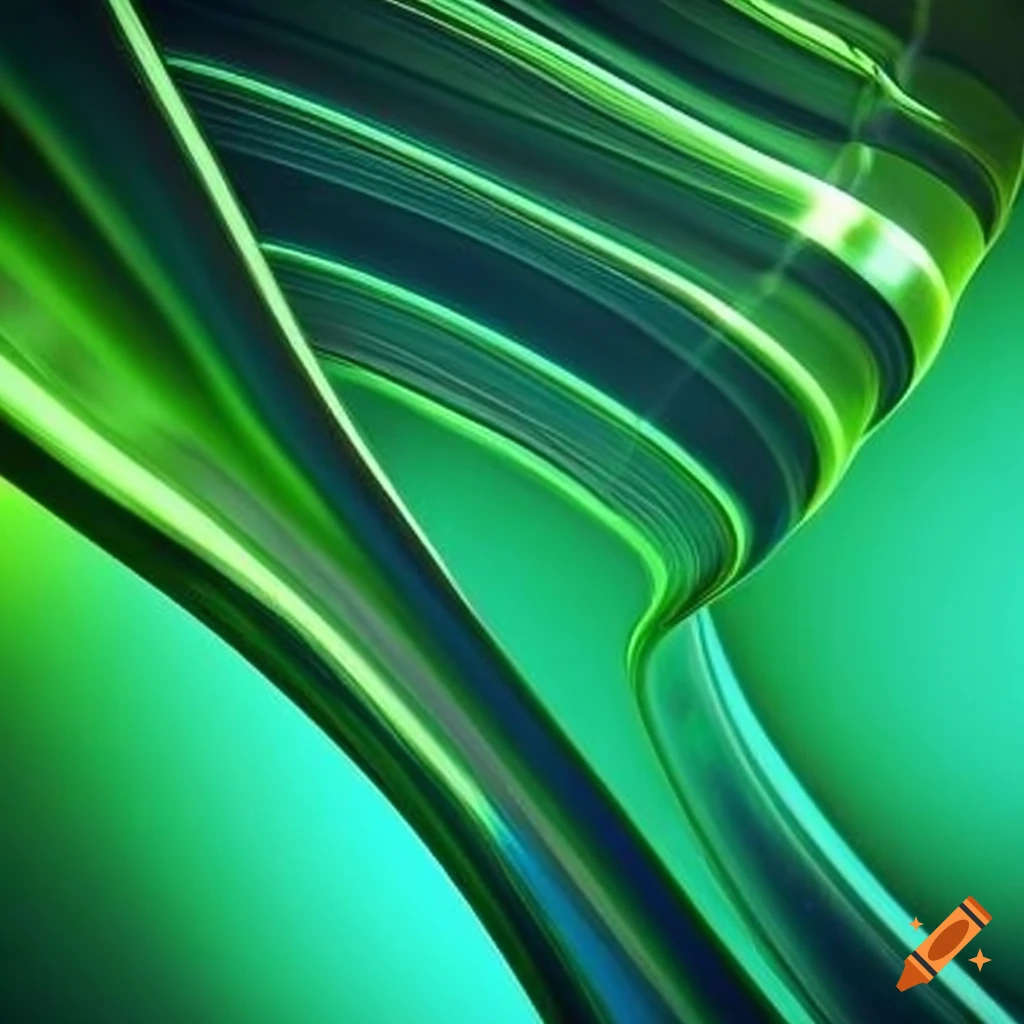 abstract art with green gemstone shapes