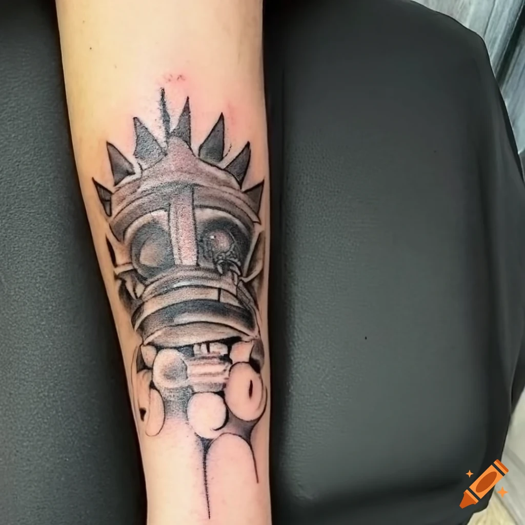 Black and White Skull Chess Knight Tattoo