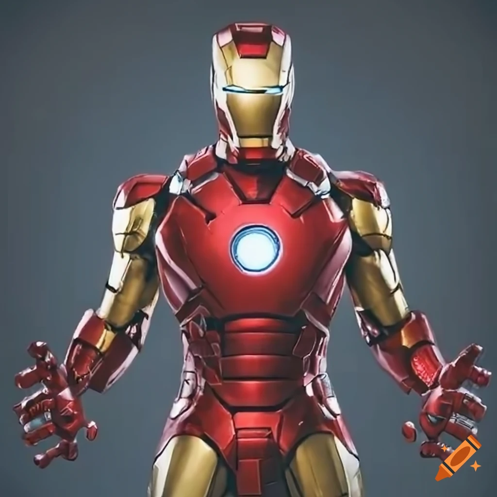 stylized depiction of Iron Man like Mortal Kombat