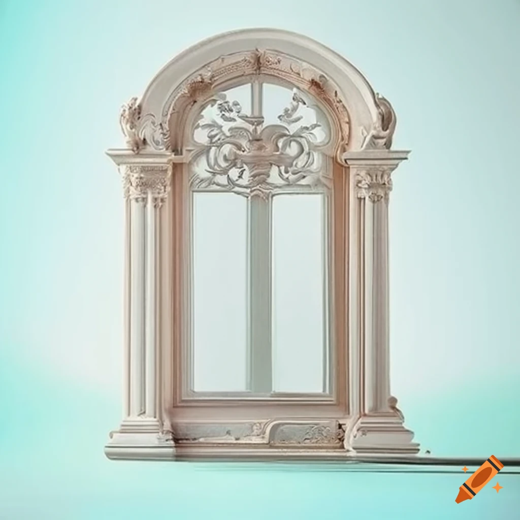 stunning stucco ornaments on a white palace window