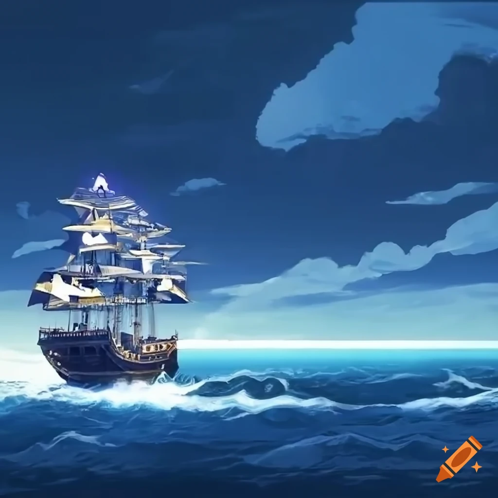 little anthropomorphic mouse sailing, anime landscape | Stable Diffusion