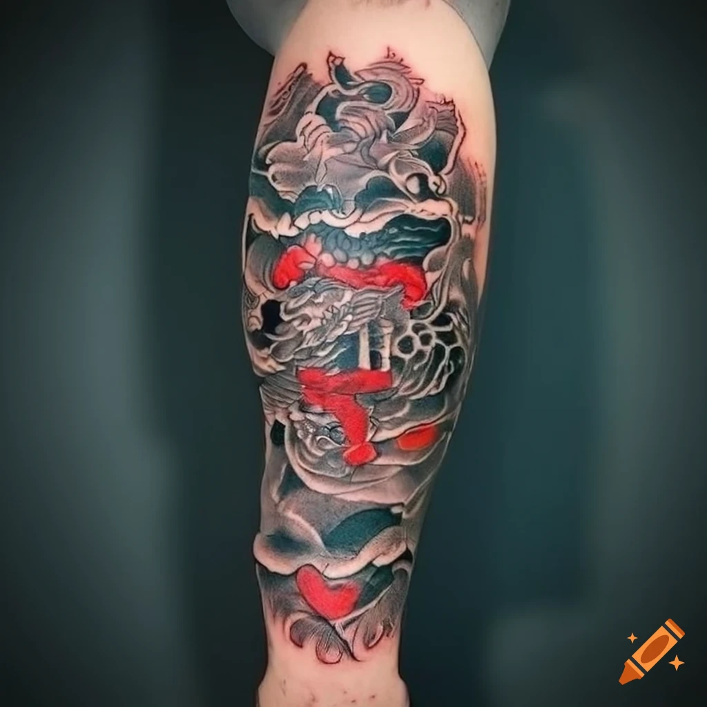 Japanese irezumi tattoo on Craiyon