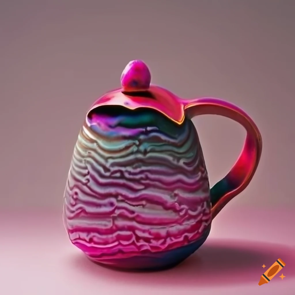 Abstract ceramic art with unique glazes and strong colors on Craiyon