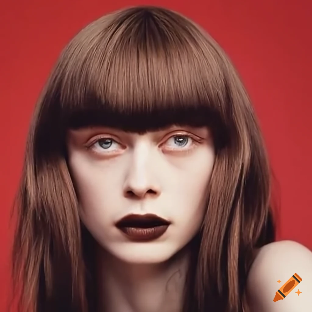 Mia Goth getting her bangs trimmed on a talk show