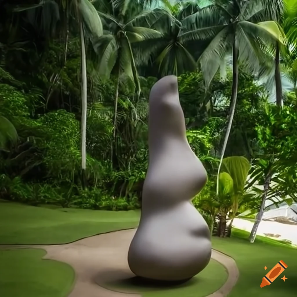 noguchi inspired sculptures at a Seychelles resort