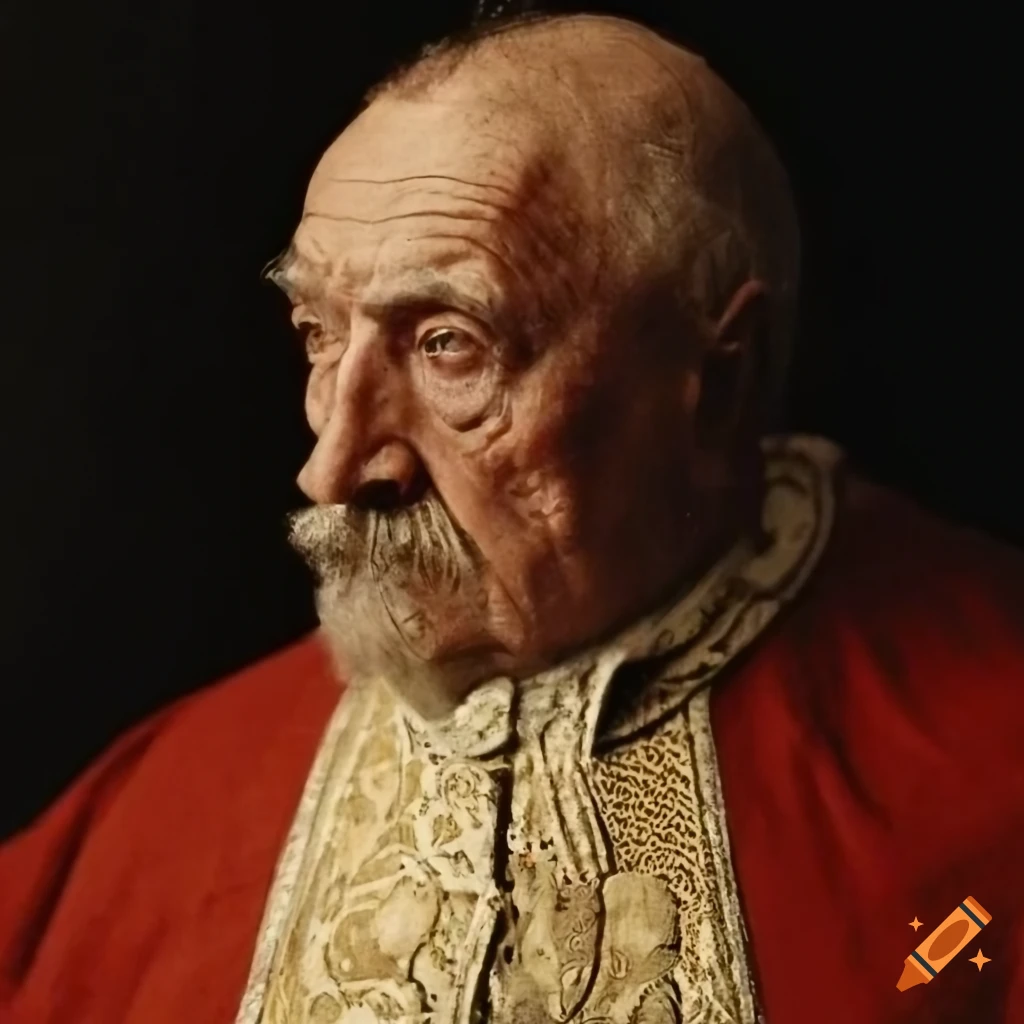 portrait of a strong older man in medieval attire