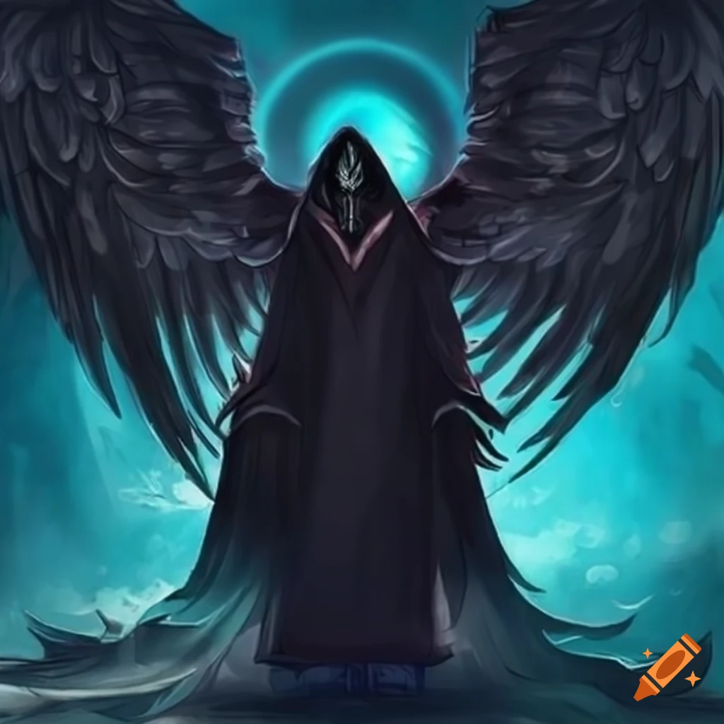 digital art of a powerful soul reaper with wings