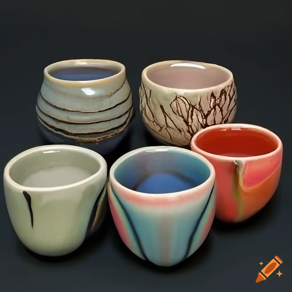 Unique ceramic artwork with colorful glazes on Craiyon