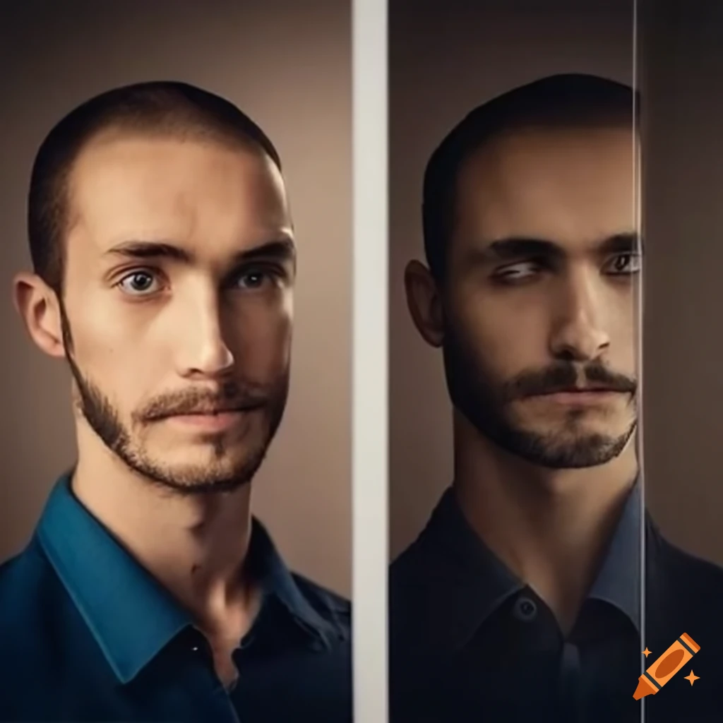 comparison of a man with and without hair