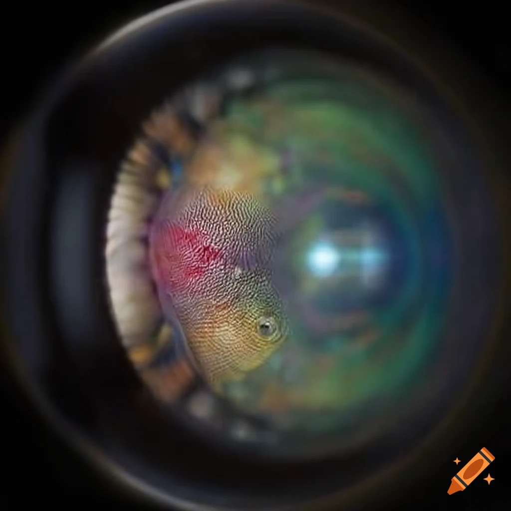 close-up fisheye photo with newspaper visual illusion