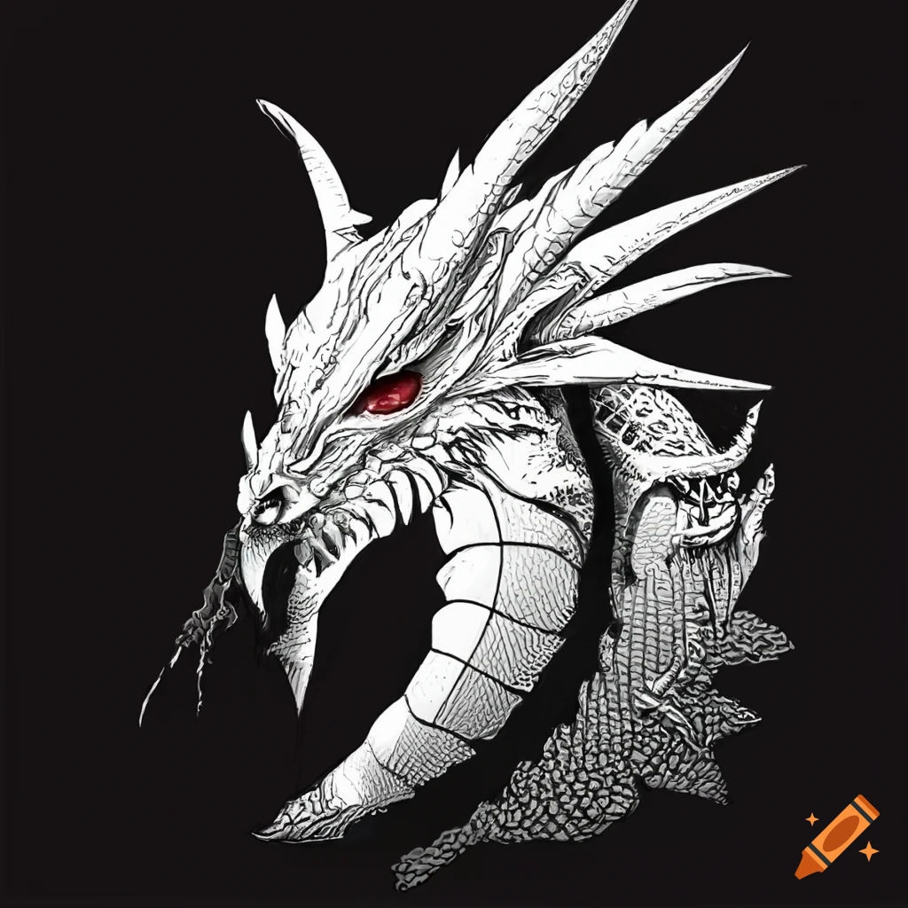 White dragon with red eyes on Craiyon