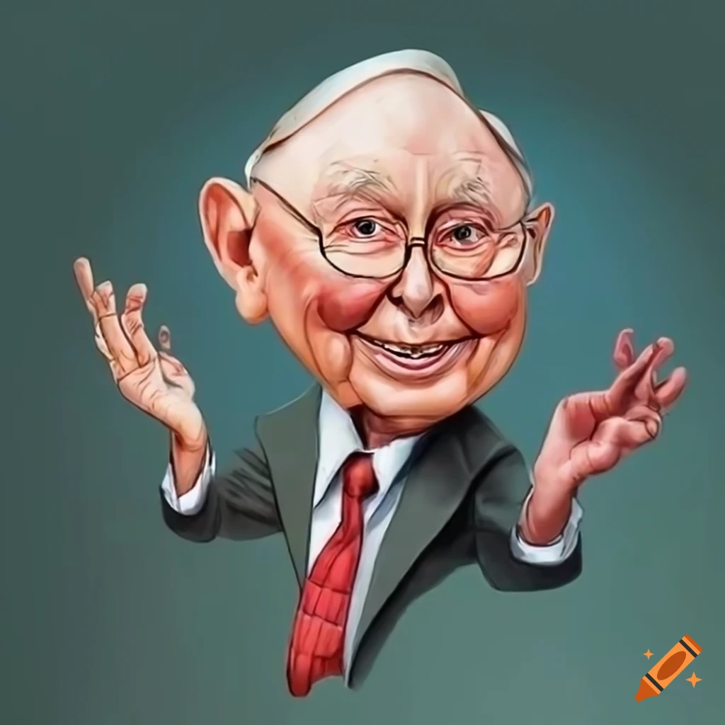 caricature of Charlie Munger