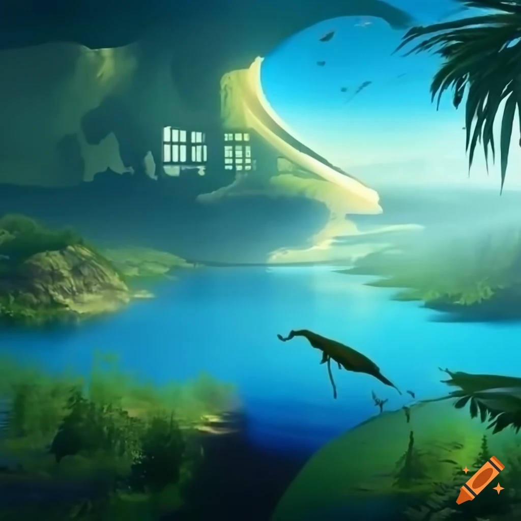Open world environment concept art on craiyon