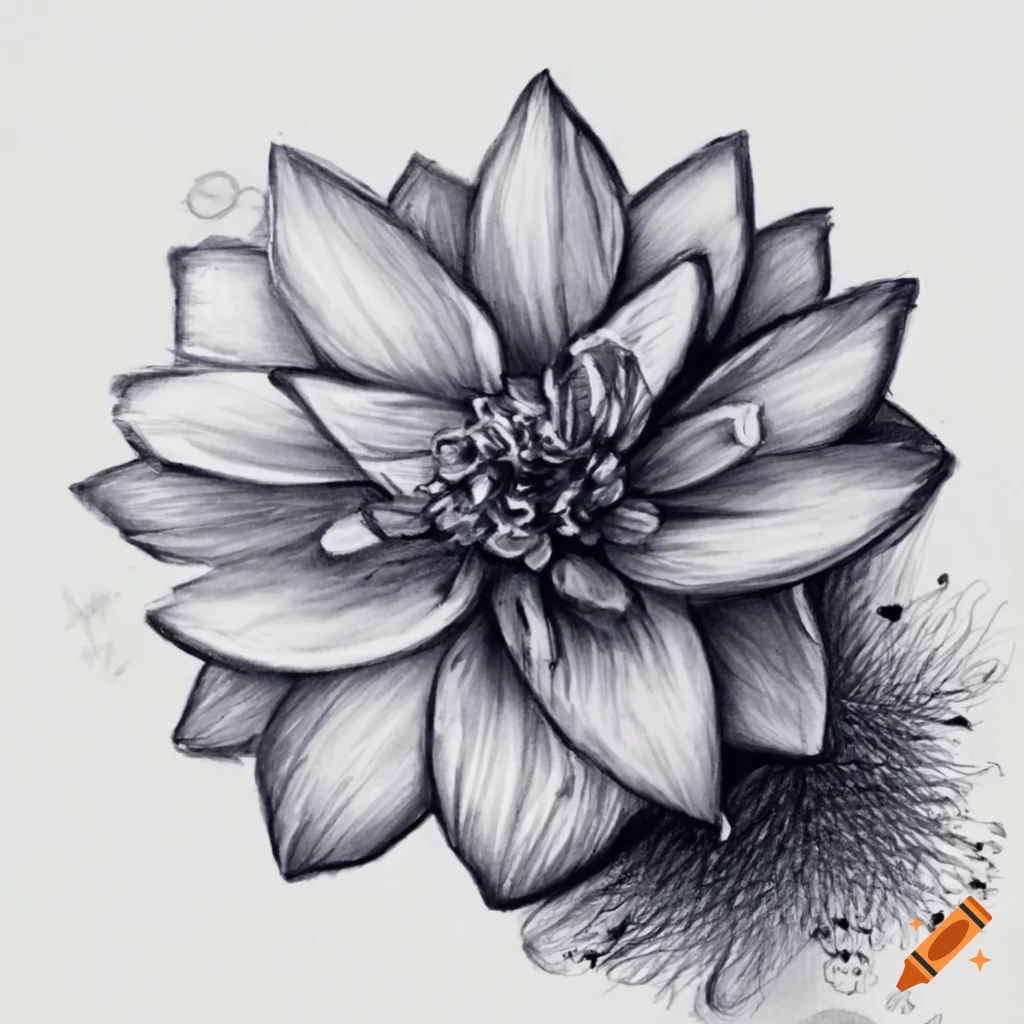Detailed sketch of a noche buena flower on Craiyon